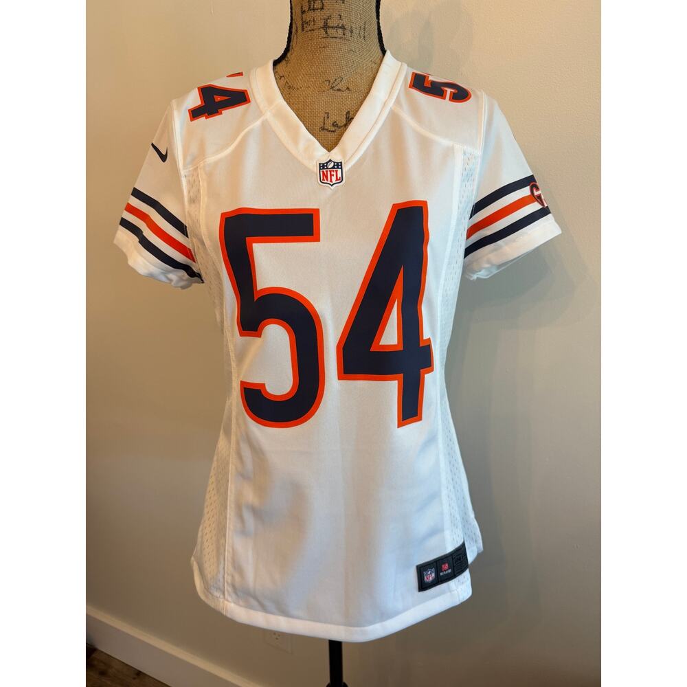 Brian Urlacher #54 Chicago Bears Women’s White Jersey Nike On Field Size Medium
